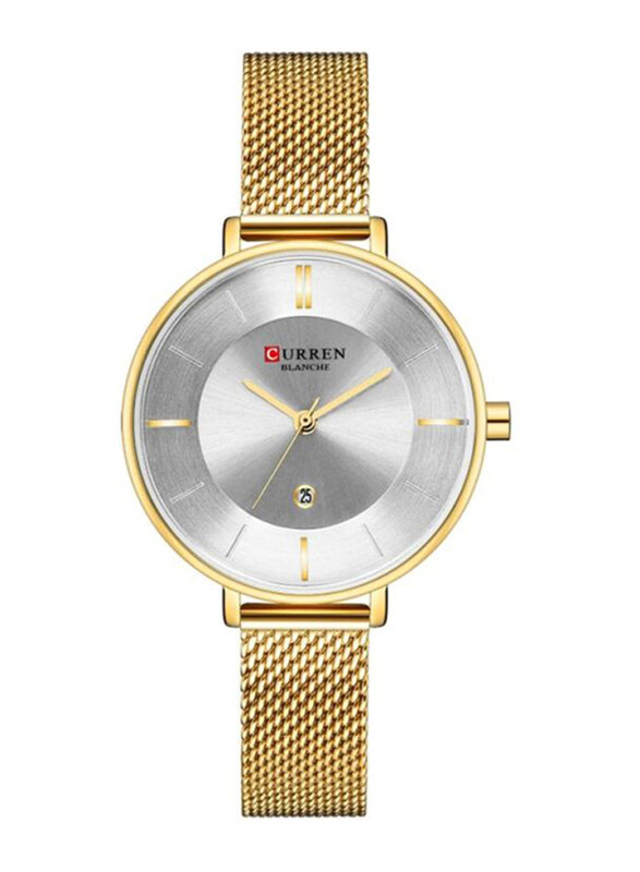 

Curren Analog Watch for Girls with Stainless Steel Band, C9037L-6, Gold-Silver