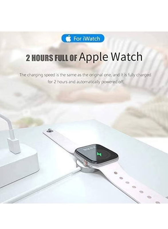 Magnetic Wireless Charger Adapter for Apple iWatch Series 1/2/3, White