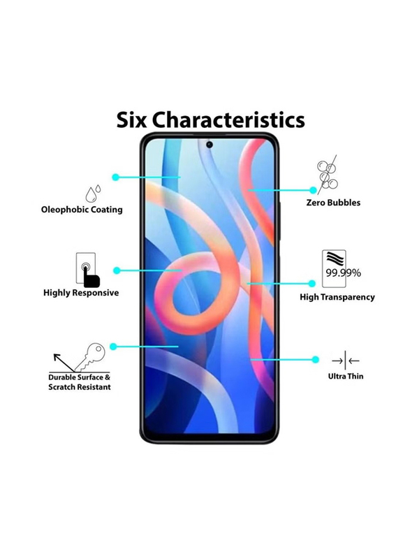 Xiaomi Redmi Note 11 / Redmi Note 11S HD Full Coverage Ultra Slim Tempered Glass Screen Protector, Clear/Black