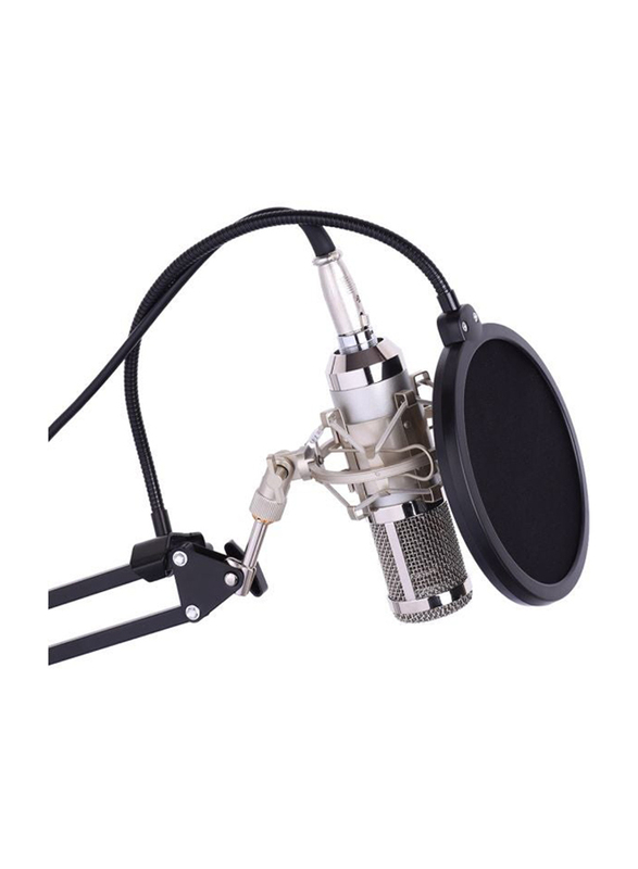 Recording Condenser Microphone Kit Set, Silver/Black