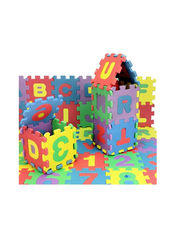 36-Piece Alphabet and Number Puzzles Mat Set, Multicolour