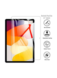 Xiaomi Redmi Pad SE 11-inch 2023 Tri fold Slim Lightweight Hard Shell Smart Protective Case Cover with Tempered Glass Screen Protector, Black