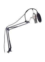 Recording Condenser Microphone Kit Set, Silver/Black