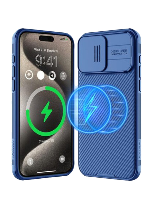 Nillkin Apple iPhone 15 Pro CamShield Pro Magnetic Series Mobile Phone Case Cover, Blue