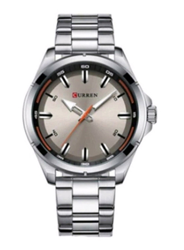 Curren Analog Watch for Men with Stainless Steel Band, Water Resistant, 8320, Silver