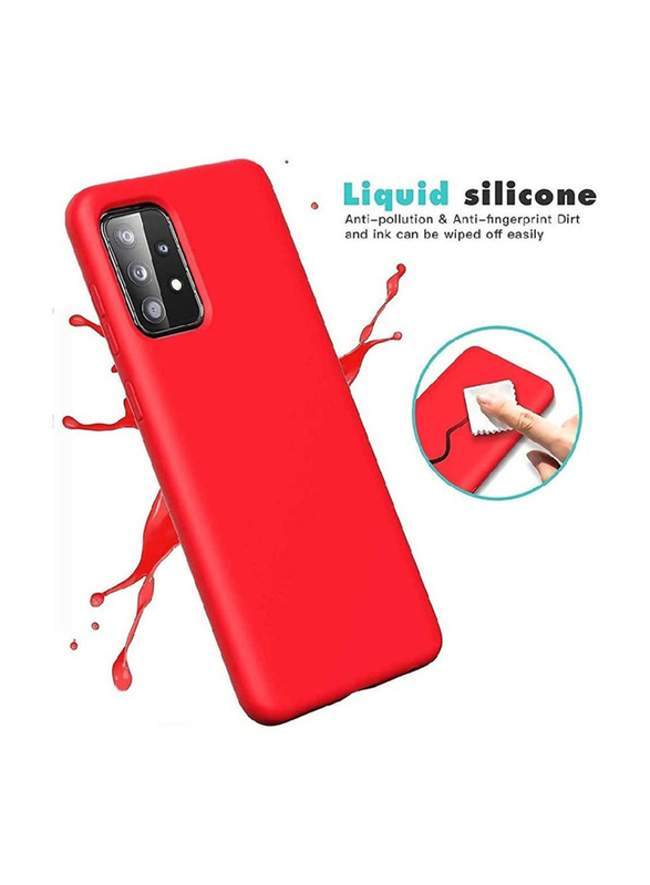 Samsung Galaxy A72 4G Protective Soft Silicone Mobile Phone Case Cover, Red