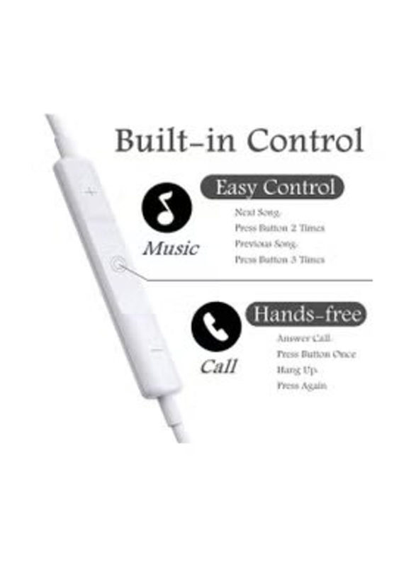 Wired Lightning In-Ear Earphone with Mic, White