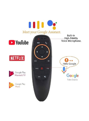 Voice Air Mouse Wireless Remote Control with 6 Axis Gyroscope and IR for Android TV Box/PC/Smart TV/HTPC/Projector, Black