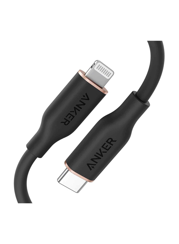 Anker 3-Feet Flow Silicone Lightning Cable, USB Type-C to Lightning Cable for Apple Devices, 641, Midnight Black