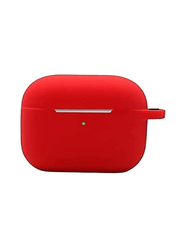 Protective Case Skin Cover with Keychain and Lock for Apple AirPods 3, Red