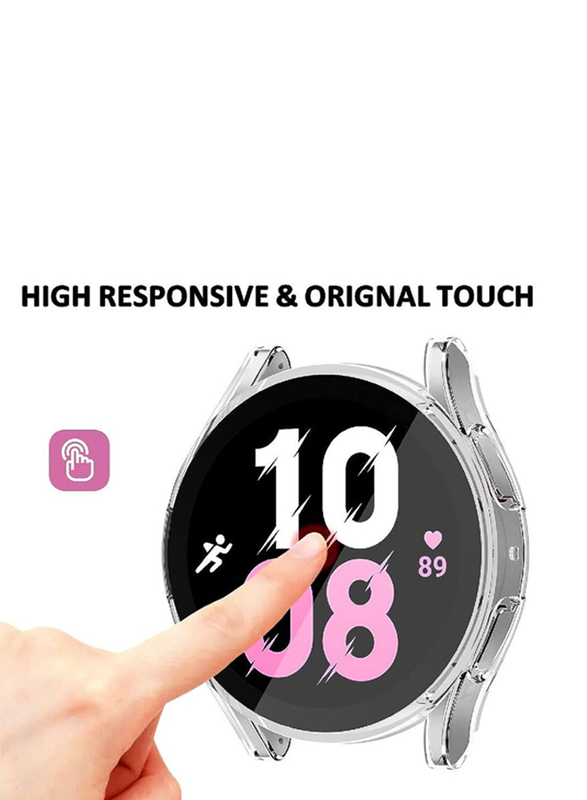 Zoomee Protective Ultra Thin Soft TPU Shockproof Case Cover for Samsung Galaxy Watch 4 44mm, Clear