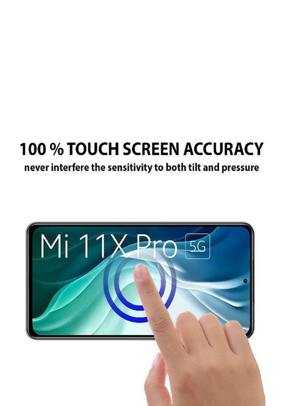 Xiaomi Mi 11X Pro Tempered Glass Screen Protector, Clear/Black