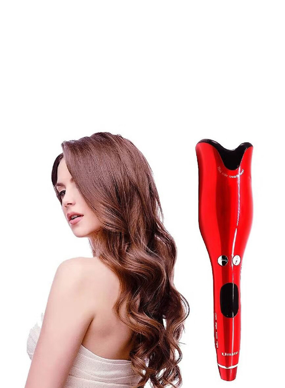 Arabest Automatic Ceramic Rotating Hair Curler, Red