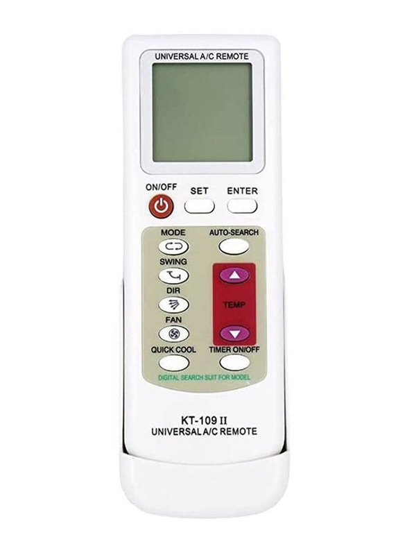 Universal Easy Setup and Connection Air Conditioner Remote, KT-109 II, White