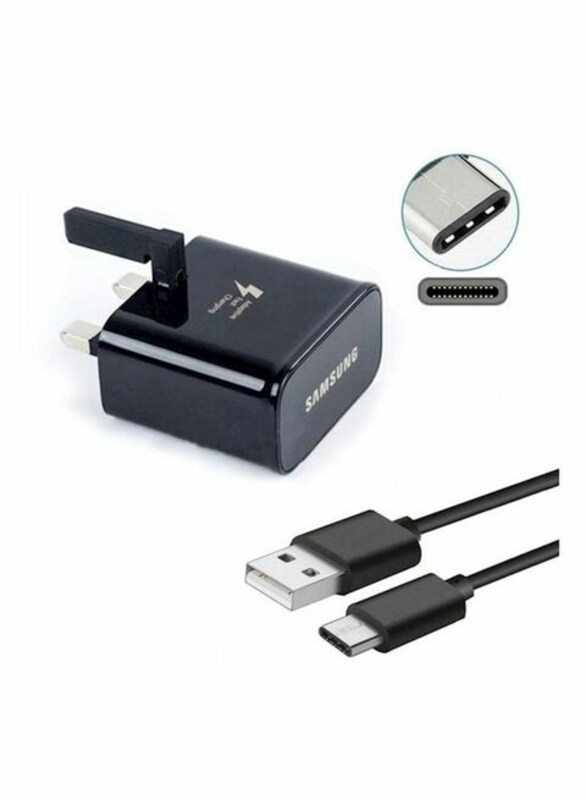 3-Pin Adapter with Usb Type-C Cable for Samsung Galaxy Note 8, Black