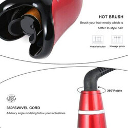 LCD Hair Curler Spin & N Curl Iron Automatic Curling Air Wand Styling, Us Plug, Red