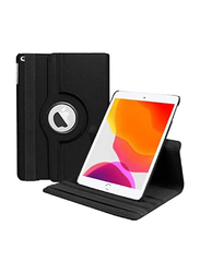 Apple iPad 10.2/10.5 inch Leather 360 Degree Rotating Stand Folio Tablet Case Cover, Black