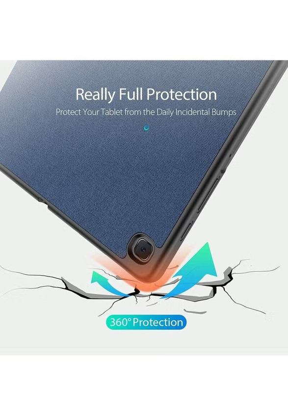 Samsung Galaxy Tab S6 Lite Protective Smart Slim Stand Hard Back Tablet Case Cover with Screen Protector & Pen Slot, SM-P610 P615 P617, Blue