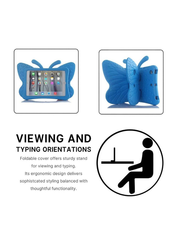 Apple iPad Air 9.7-inch Kids EVA Butterfly Stand Light Weight Tablet Case Cover, Blue