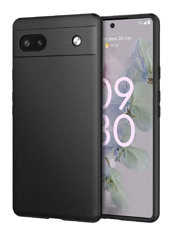 Google Pixel 6A Silicon Soft Mobile Phone Case Cover, Black