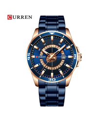 Curren Analog Watch for Men with Stainless Steel Band, J4339BL-KM, Blue