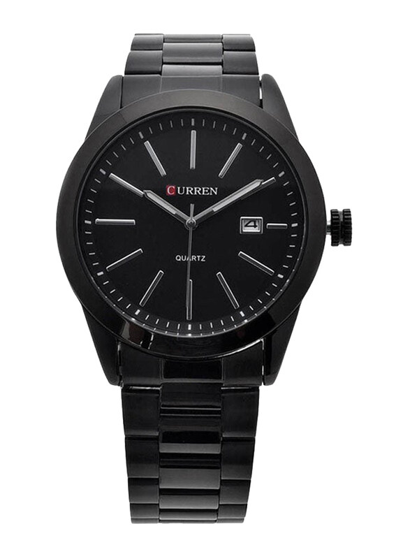 

Curren Analog Watch for Men with Stainless Steel Band, NOON#N652-035-030, Black