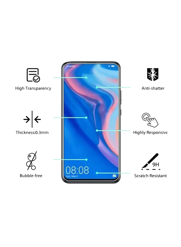 Huawei Y9 Prime 5D Full Glue Glass Screen Protector, 2 Pieces, Clear