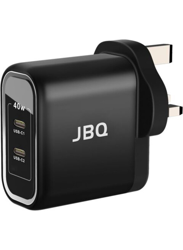 JBQ HC-740 PD 40W Dual PD Port Fast Charger, Black