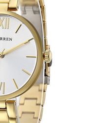 Curren Analog Watch for Women with Stainless Steel Band, Water Resistant, 9017, Gold-White