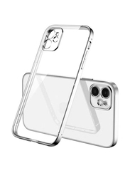 Apple iPhone 12/12 Pro Camera Protection Anti-drop Matte Translucent Shell Aluminium Alloy Frame Anti-Fall Mobile Phone Back Case Cover, Silver