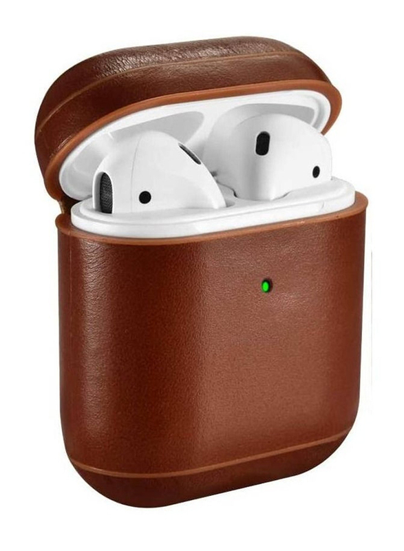 Protective Leather Case Cover for Apple AirPods 1, Brown