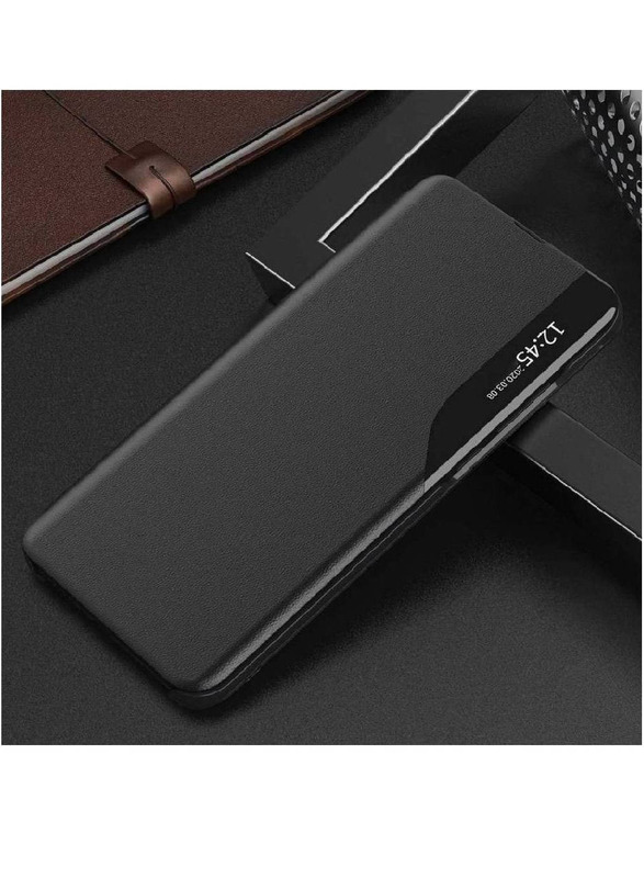 Nokia T20 Slim Protective Premium Leather Flip Ultra-Thin Lightweight Trifold Stand Tablet Case Cover, Black