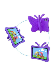 Apple iPad Mini 6th Gen Kids EVA Butterfly Stand Soft Tablet Back Case Cover, Purple