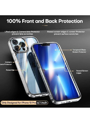 Apple iPhone 12 Pro Max 3 in 1 Shockproof Mobile Phone Case Cover Tempered Glass Screen Protector + 2 Pack Camera Lens, Clear