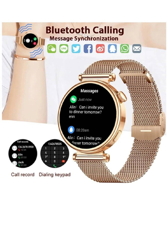 Roxxon New Design Super AMOLED Bluetooth Calling Fitness Tracker with Heart Rate, Sleep Monitor, IP68 Waterproof, Gold