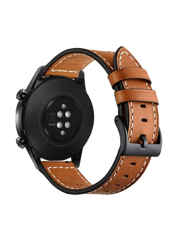 Genuine Leather Replacement Band for Huawei Watch GT2 Pro/GT2e/GT2 46mm/GT Active/Huawei Watch GT, Brown