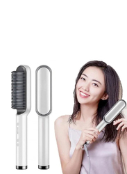 Xiuwoo Professional 2-in-1 Hair Straightener Brush With Built In Comb, Multicolour