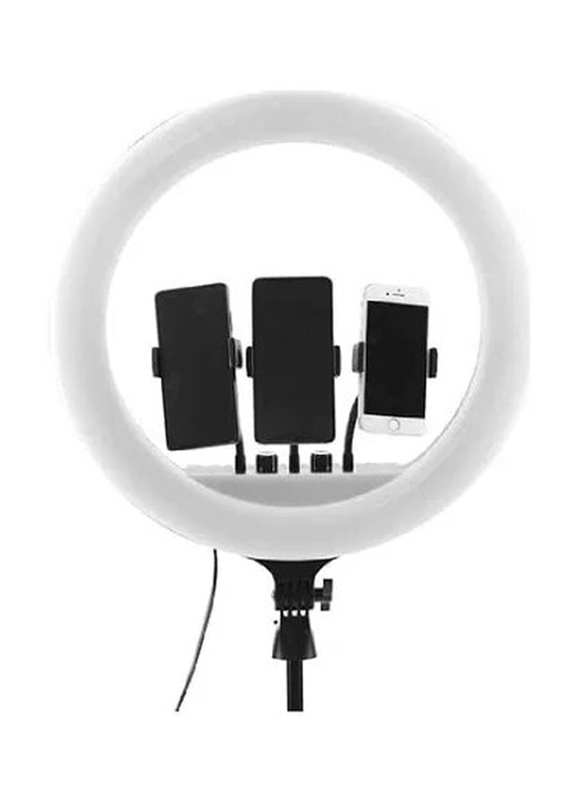 21-inch Selfie LED Photography Lighting Video Studio Ring Light for YouTube, Live Stream & Photo, Black/White