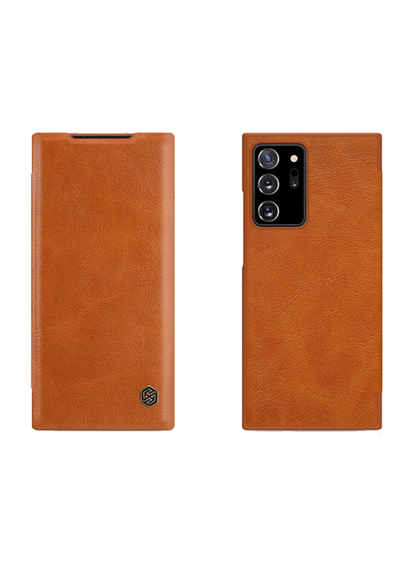 Nillkin Samsung Galaxy Note 20 Ultra Stylish Durable Slim Flip Wallet Mobile Phone Case Cover, Brown