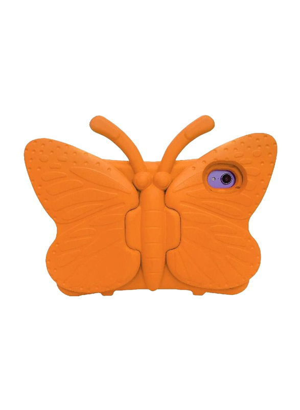 Apple iPad Mini (6th Gen) Kids EVA Butterfly Stand Soft Tablet Case Cover, Orange