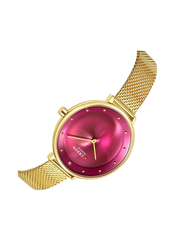 Curren Analog Watch for Women with Stainless Steel Band, Water Resistant, Gold-Purple