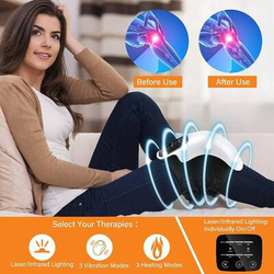 Infrared Heat and Vibration Knee Pain Relief for Swelling Stiff Joints, Stretched Ligament and Muscles Injuries, One Size, White