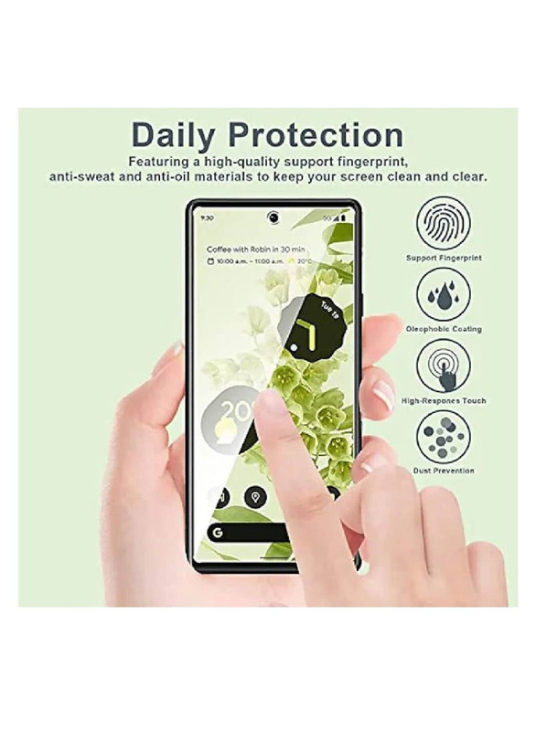 Google Pixel 6 Ultra Slim Protective Silicone Mobile Phone Case Cover with 2-Piece Screen Protector, Clear