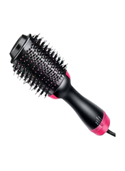 3 in 1 Hair Dryer And Styling Brush, Black/Pink