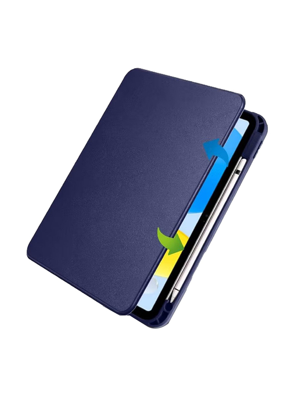 Apple iPad (10th Generation) 10.9 Inch 2022 Auto Sleep/Wake 360 Degree Rotating Stand Hard Shell Slim Smart Tablet PC Folio Case Cover, Blue