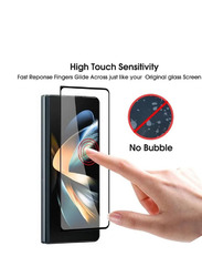 Hyx Samsung Galaxy Z Fold 5 Full Coverage 9H Hardness Anti Fingerprint Scratch Resistance Tempered Glass Screen Protector, 2 Piece, Clear