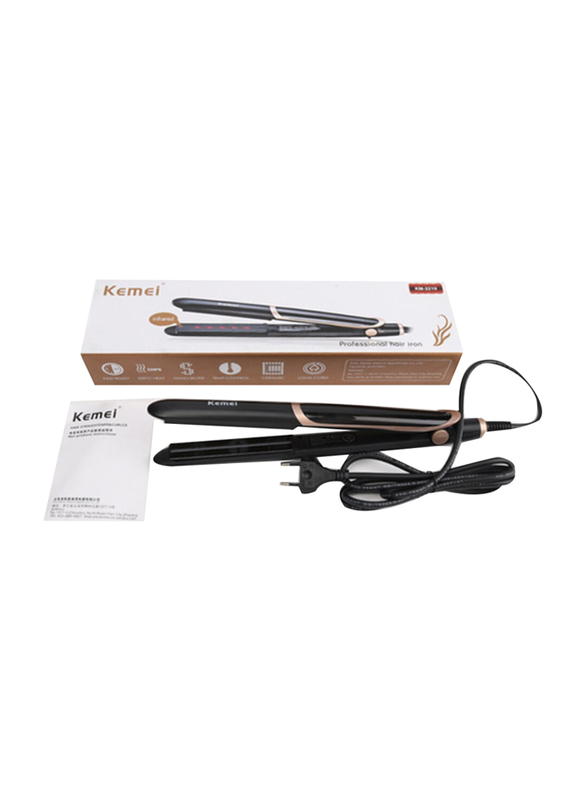 Kemei 2-in-1 Infrared Flat Iron Curler Hair Straightener Ceramic Thermostatic Coating Styling Tool, Multicolour