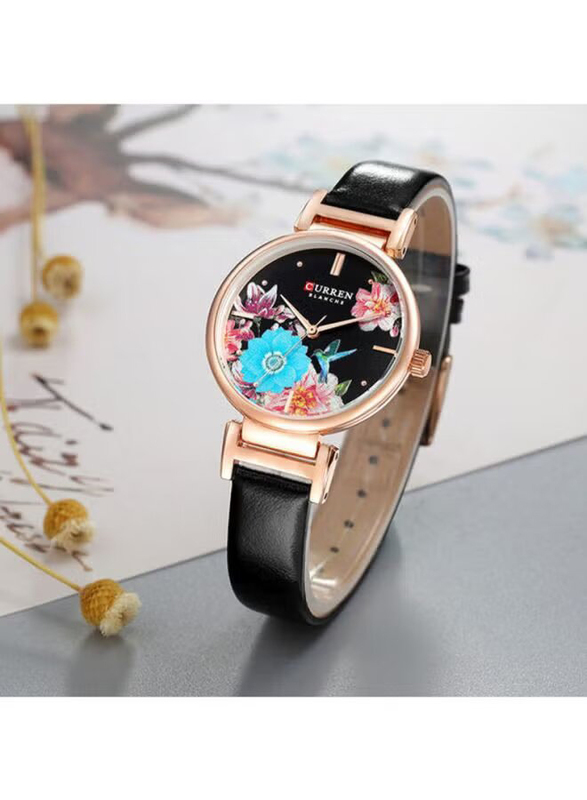 Curren Analog Watch for Women with Alloy Band, Water Resistant, J3813BR-KM, Black-Multicolour