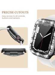 2-Piece Diamond Guard Shockproof Frame Smartwatch Case Cover for Apple Watch 42mm, Clear/Black
