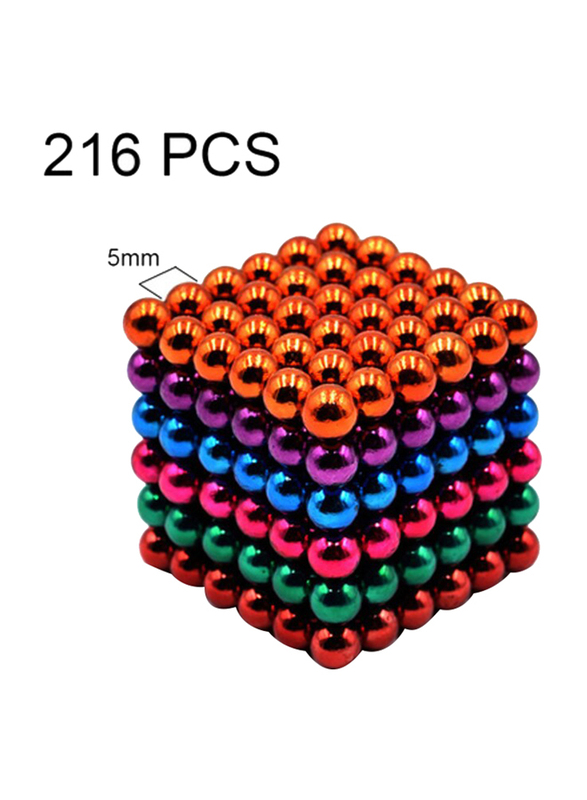 5mm 6-Colors Magnetic Balls Sculpture Backyballs for Intellectual Development Stress Relief, 216 Piece, Ages 8+